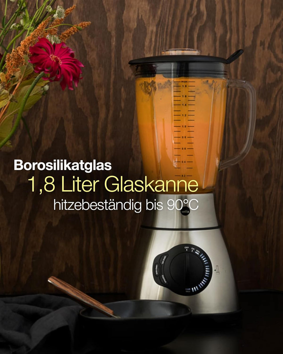 Wilfa XPLODE VITAL Standmixer - leistungsstarker 1800 Watt Motor, mit einem Fassungsvermögen von 1,8