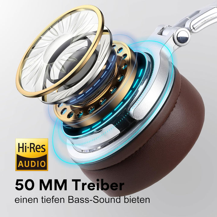 OneOdio Over Ear Kopfhörer Geschlossene Studiokopfhörer mit Kabel, Mikrofon,Share Port, Protein-Lede
