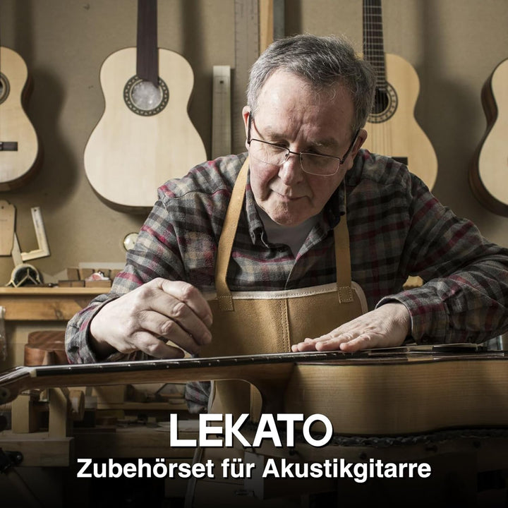 LEKATO Gitarre Reparatur Set, 72Stk Gitarren Pflege Wartung Zubehör mit Brückenstifte Gitarrensattel