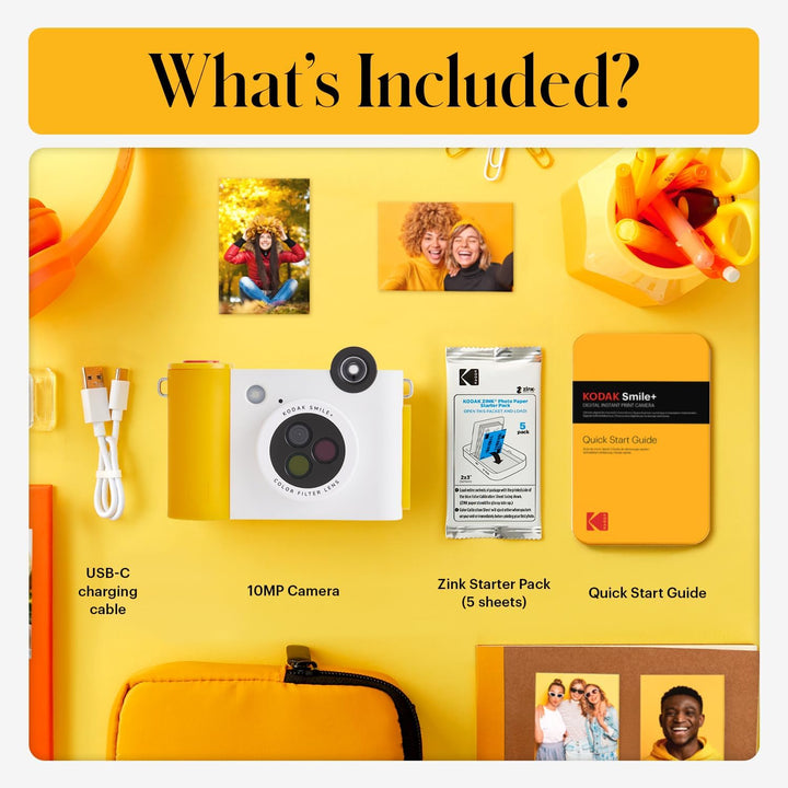 Kodak Smile+ 2-in-1 Digitale Sofortbildkamera & kabelloser Bluetooth-Fotodrucker - 10MP, Spezialeffe