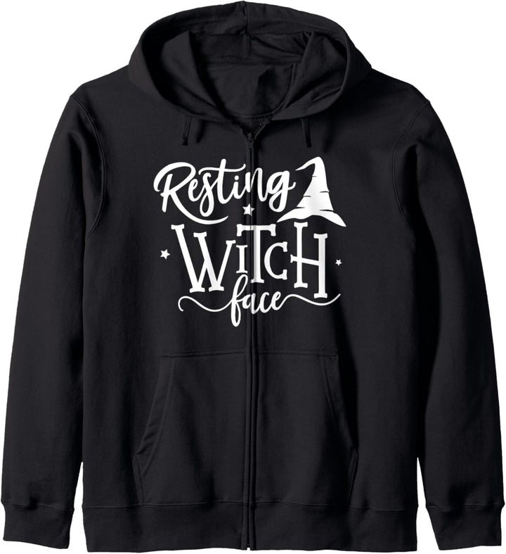 Salem Resting Witch Face Halloween Kapuzenjacke