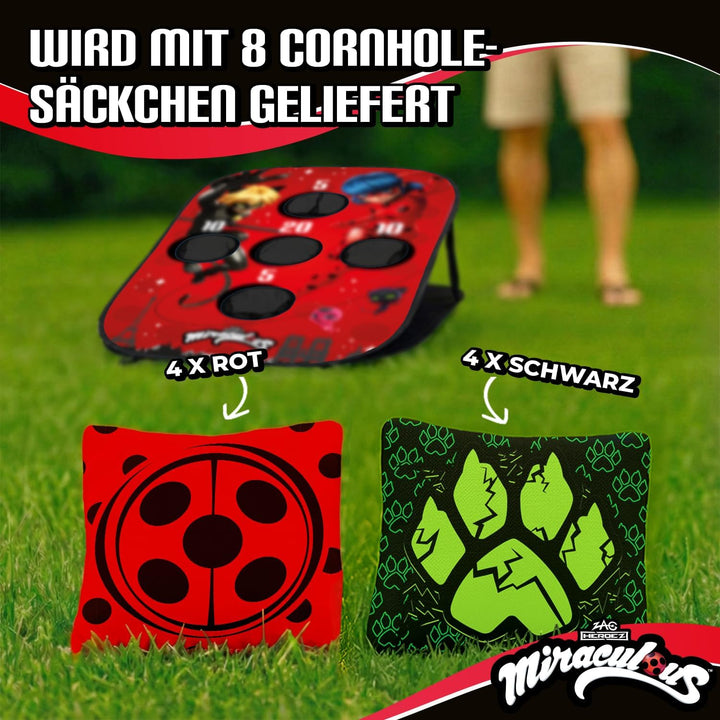 Offizielles Cornhole Spiel aus Holz – 90×60 cm – Premium Holzbretter – Komplettes Set mit 2 Boards +