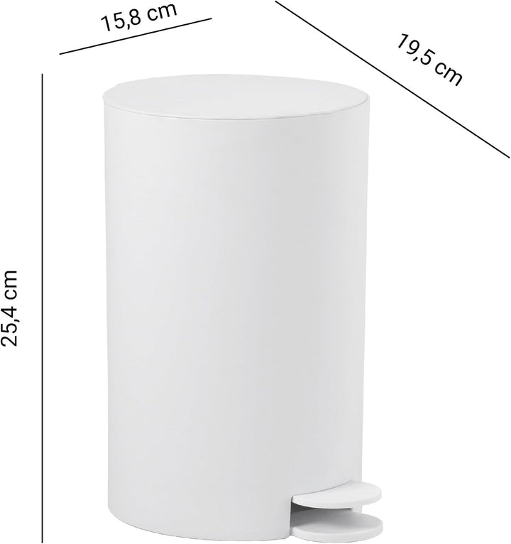 Gedy Sharon Treteimer mit Deckel, 3 l, Mattweiss