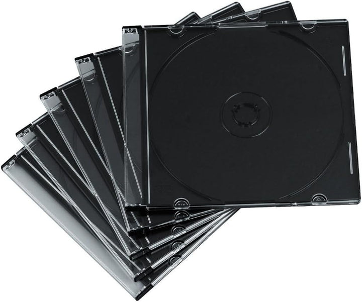 Hama CD Leerhüllen Schutzhülle (50er Pack, Slim Line, Höhe: 5mm) CD-Hüllen transparent-schwarz