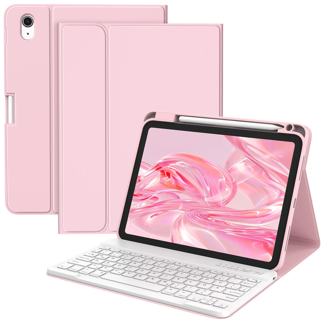 BQSS Hülle mit Tastatur für iPad A16 11 Generation 2025/10 Generation 10.9 Zoll 2022, Magnetisch Blu
