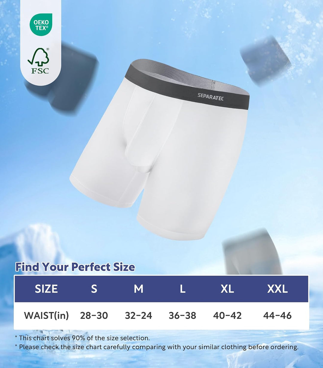 Separatec Herren Boxershorts, Herren Unterhosen aus Bambus-Viskose, atmungsaktiv und weich, Doppelbe