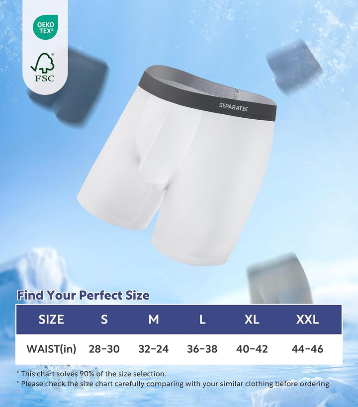 Separatec Herren Boxershorts, Herren Unterhosen aus Bambus-Viskose, atmungsaktiv und weich, Doppelbe