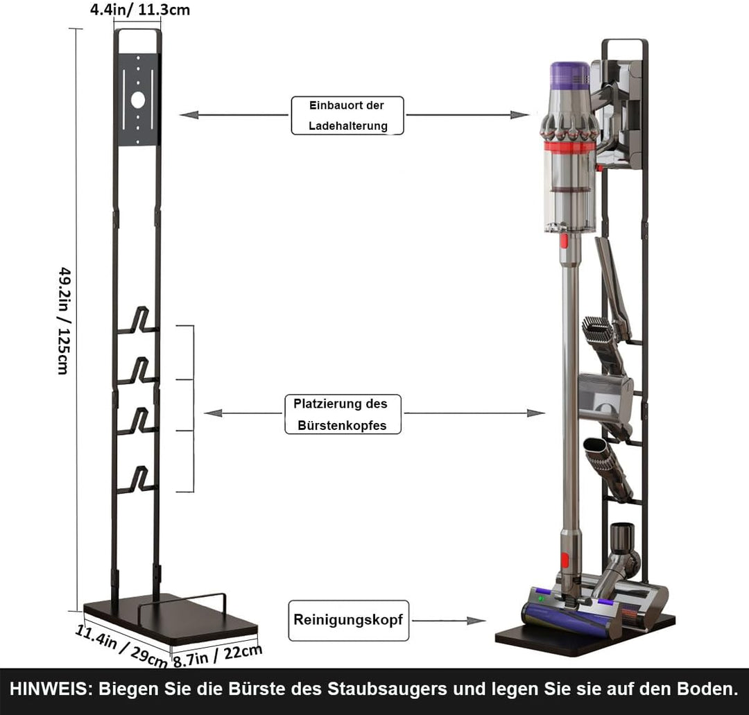 Foho Ständer Halterung Kompatibel für Dyson Gen5 V15s V15 V12 Slim V11 V10 V8 V7 V6, Metallhalterung