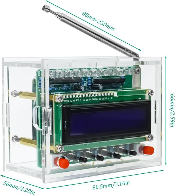 FM Radio Bausatz mit LCD-Display, 87–108 MHz Digital Radio Modul, DIY Lötübungs Kit Elektronik Lötpr