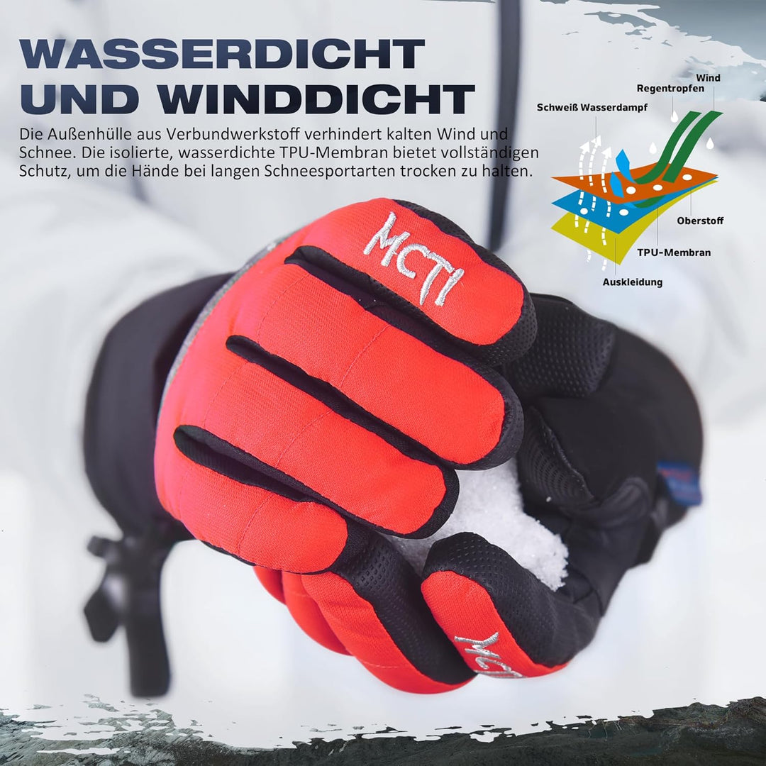 Kineed Skihandschuhe Damen Touchscreen Winterhandschuhe Wasserdicht Snowboardhandschuhe Winter Warm