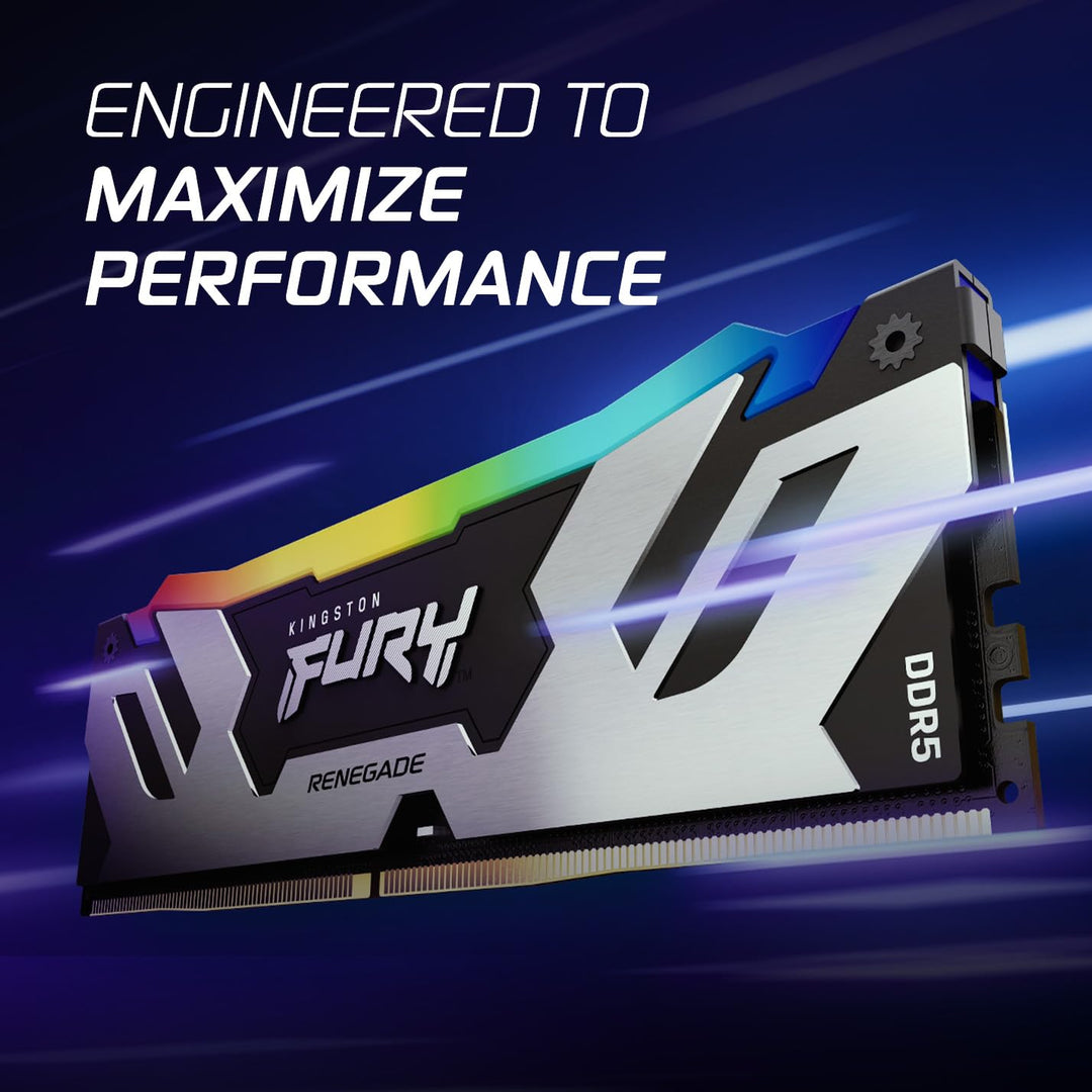 Kingston Fury Renegade Schwarz RGB 32GB 6400MT/s DDR5 CL32 DIMM Desktop Gaming Speicher (Kit mit 2 )