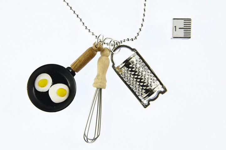 Miniblings 3er Kochen Set Halskette - Handmade Modeschmuck I Kette mit Anhänger Länge: 80cm - Backen