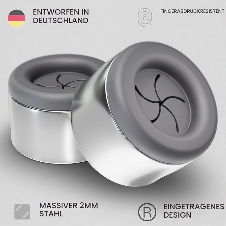4 Premium Handtuchhalter im Set für Bad, Küche und Haushalt aus Edelstahl - Geschirrtuchhalter - Han
