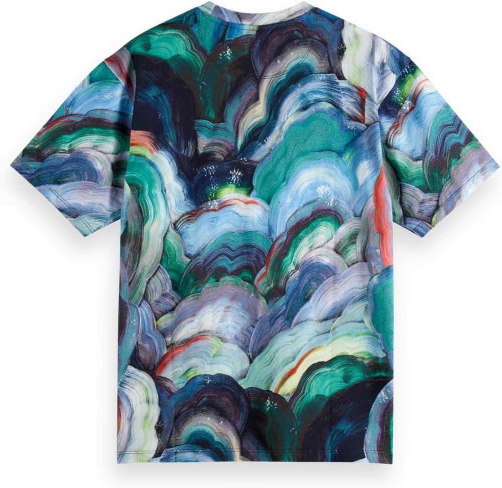 Scotch & Soda Herren All Over Print T-Shirt S Aop Abstract Fungi, S Aop Abstract Fungi