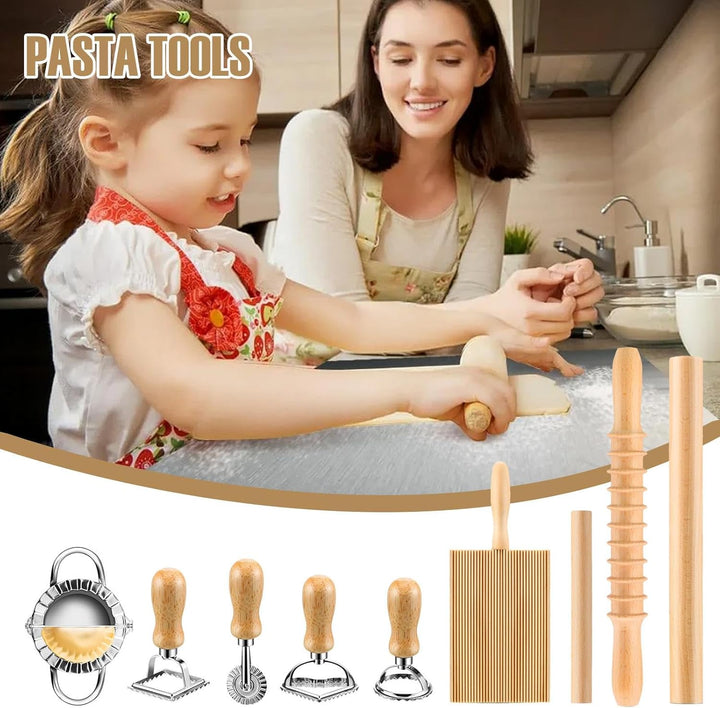 Nudelherstellungsset 9 Stück, Ravioli Maker Cutter Stempel Set, Pasta Nudel Ausstecher, Nudelschneid