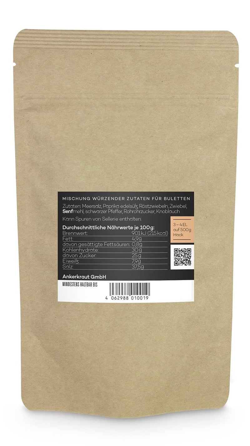 Ankerkraut Buletten & Frikadellen, Gewürz-Mischung für Hack, 750g im XXL-Beutel, lecker schmecker Ha