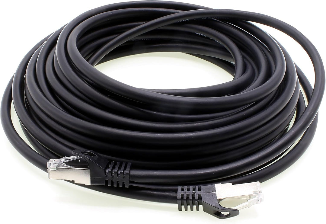 1aTTack.de 7,5m - schwarz - 5 Stück Cat7 Netzwerkkabel SFTP Patchkabel Lankabel Rohkabel 10GB/s - 50