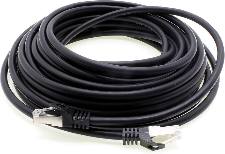 1aTTack.de 7,5m - schwarz - 5 Stück Cat7 Netzwerkkabel SFTP Patchkabel Lankabel Rohkabel 10GB/s - 50