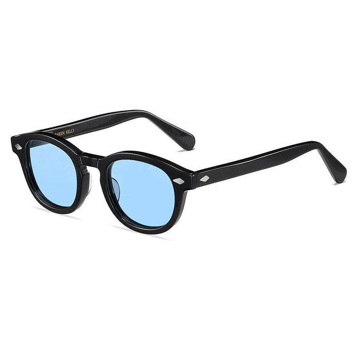 SHEEN KELLY Retro Acetat Ovale Sonnenbrille für Männer Frauen Hochauflösend Polarisierte Round Linse