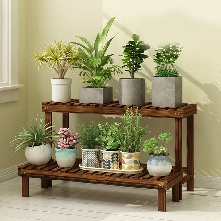 Pflanzenregale Garten Stufenhölzerner Blumenständer Balkongrünpflanzenständer Wohnzimmerblumentopfst