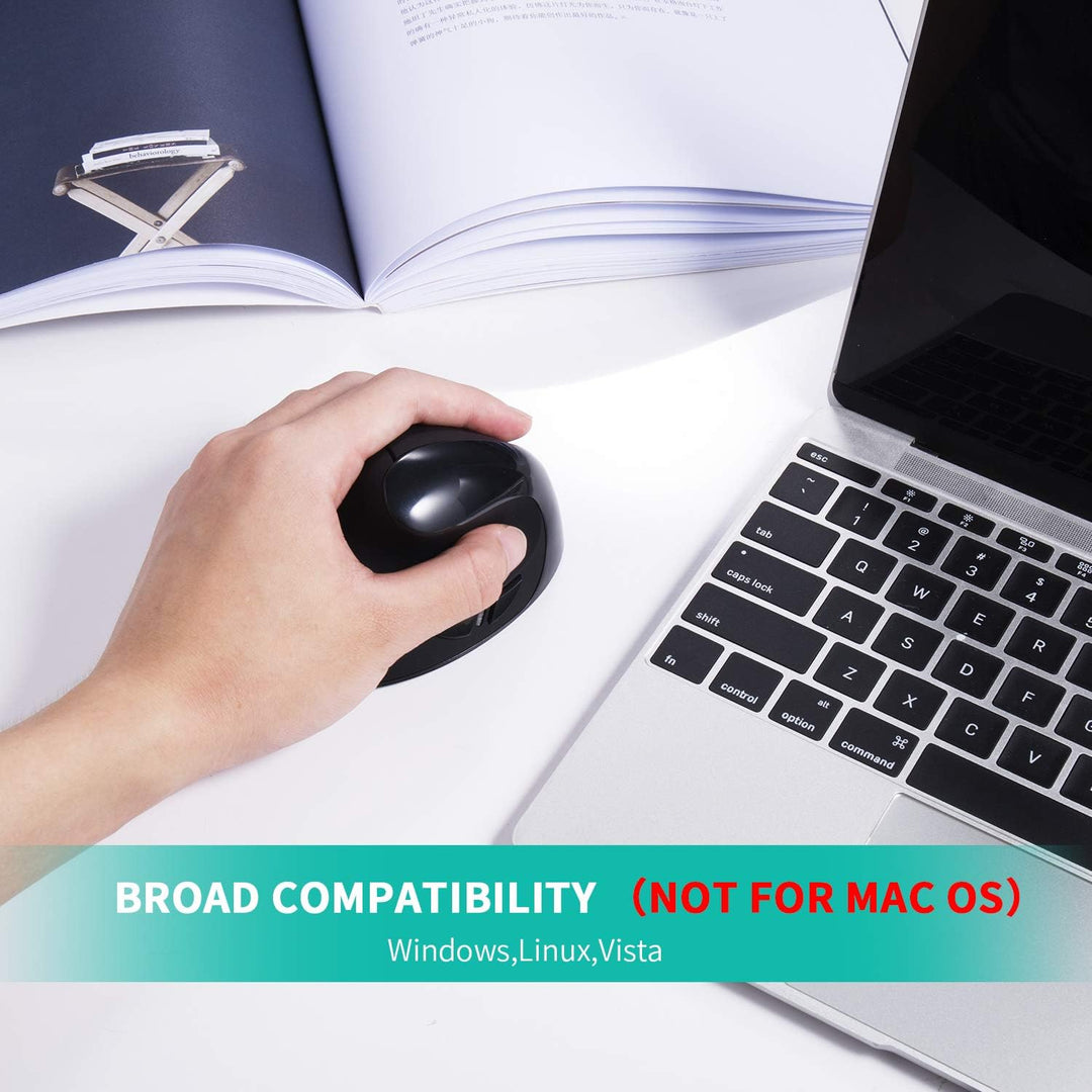 AURTEC Linkshändermaus, wiederaufladbare 2,4G-Drahtlos-Ergonomische Vertikalmäuse mit USB-Empfänger,