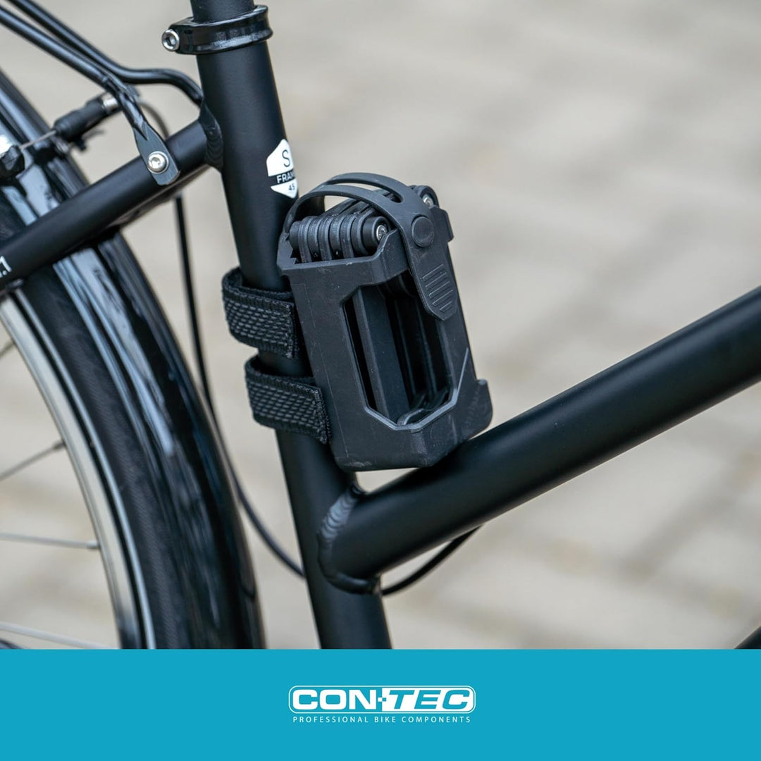CONTEC Fahrrad-Faltschloss Brick Lock, Schwarz, Stahl, Hohe Sicherheit, 780mm, Mit 2 Schlüsseln, Fal