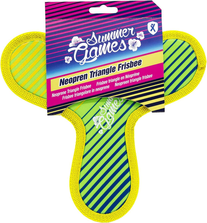 SUMMER GAMES Neopren-Triangle-Frisbee Set, 23 cm Durchmesser, Set 3 Stück, Dreieckig, für Strand und
