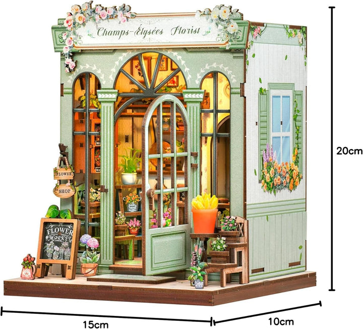 CUTEBEE Book Nook Kit – DIY Puppenhaus Häuser, Miniatur Haus Selber Bauen für Erwachsene, 3D-Holzpuz
