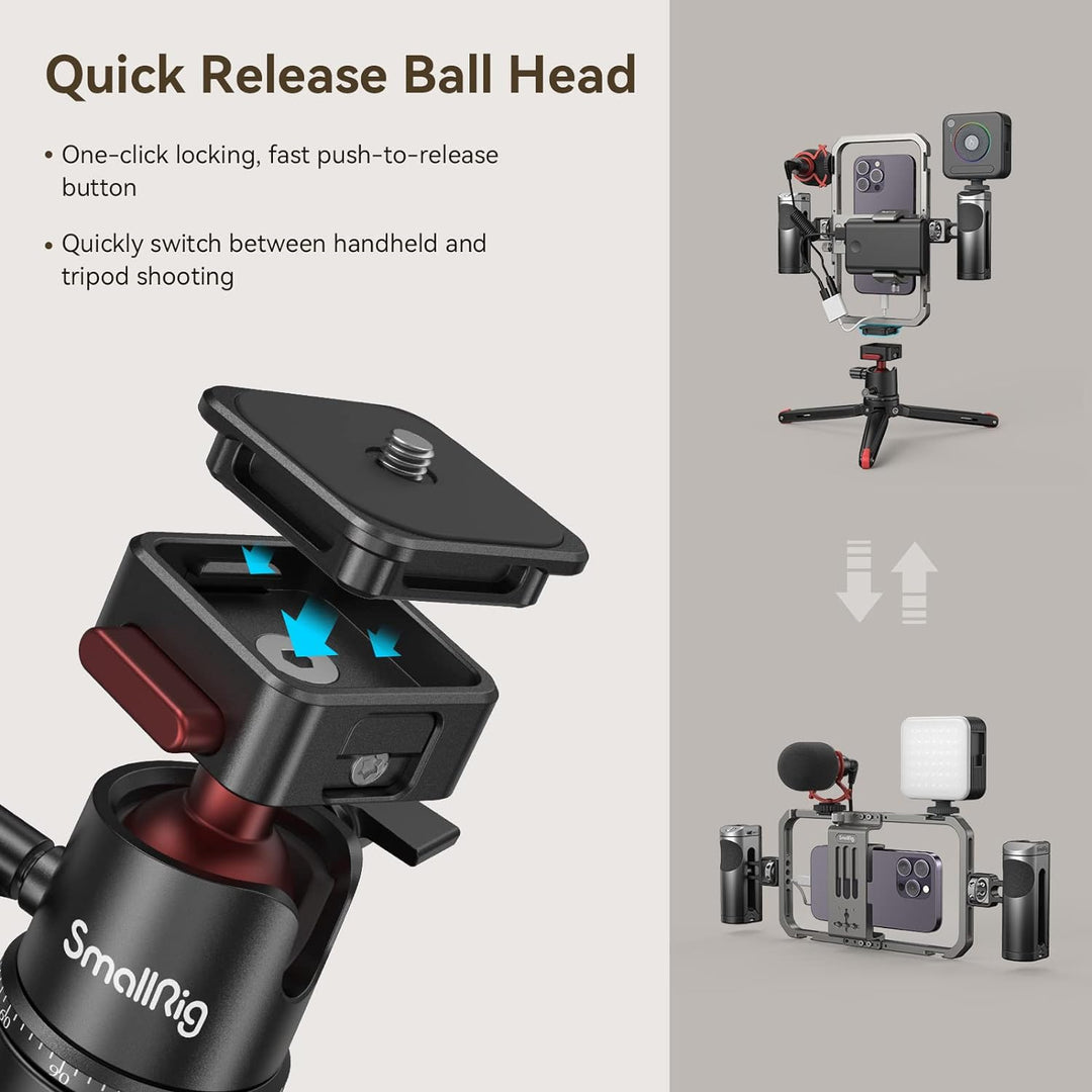 SMALLRIG Universal Phone Video Rig Kit für Vlogger Video Creators, Aluminium-Handheld-Kit für iPhone