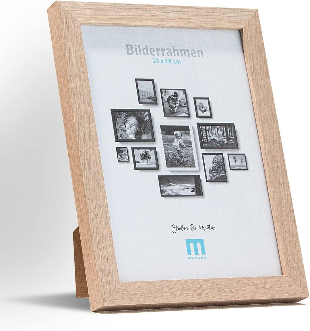 14 tlg. Foto Bilderrahmen-Set in Naturoptik in verschiedenen, unterschiedlichen Grössen. Für Fotowän
