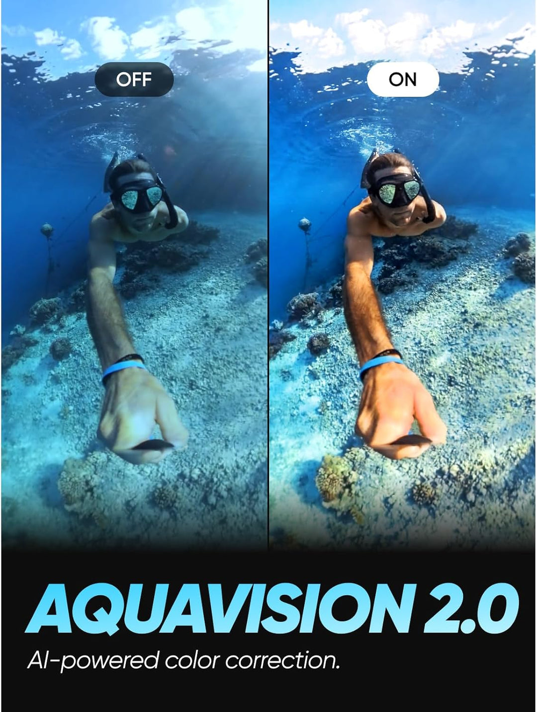Insta360 X3 Unsichtbares Tauch-Bundle - Wasserdichte 360°Actionkamera mit 1/2"-Sensor, 5,7K 360°, 72