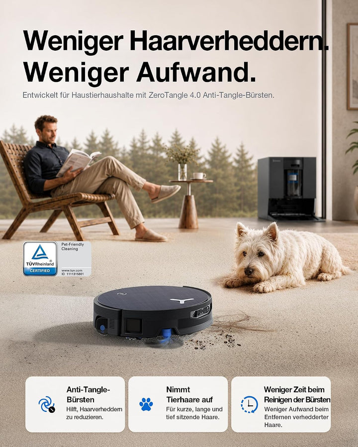 ECOVACS X12 OMNICYCLONE Saugroboter mit Wischfunktion, Blast &amp; 22.000 Pa, FocusJet-System zur Flecke