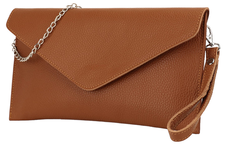 SH Leder Echtleder Clutch Umhängetasche kleine Tasche elegant Abendtasche in genarbt Rindleder mit T