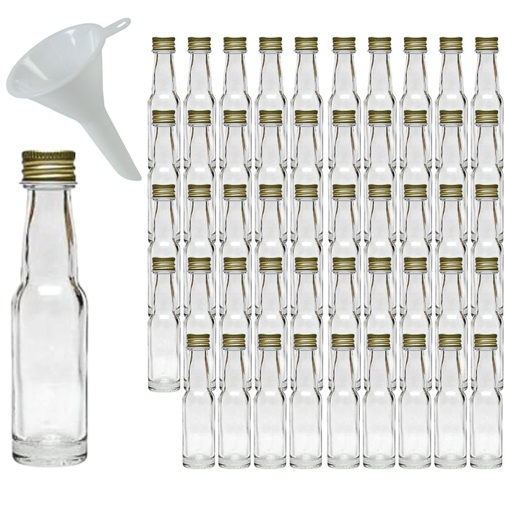 mikken 50 Mini Glasflaschen 20 ml mit Schraubverschluss inkl. Trichter 50 x 20ml, 50 x 20ml