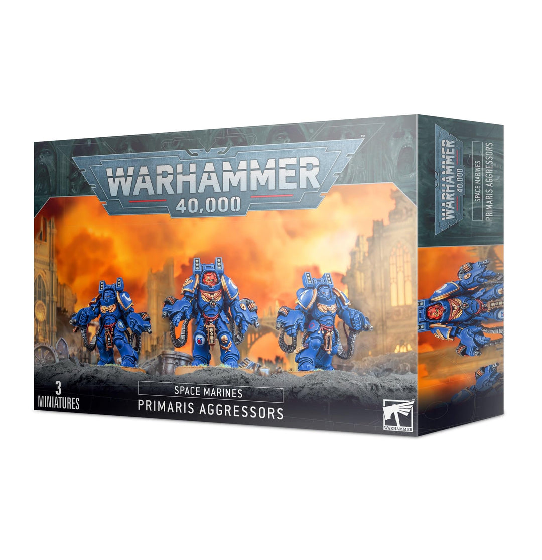 Games Workshop 99120101184 Space Marines Primaris Aggressors-Set aus Kunststoff, Blau TABLETOP_GAME,
