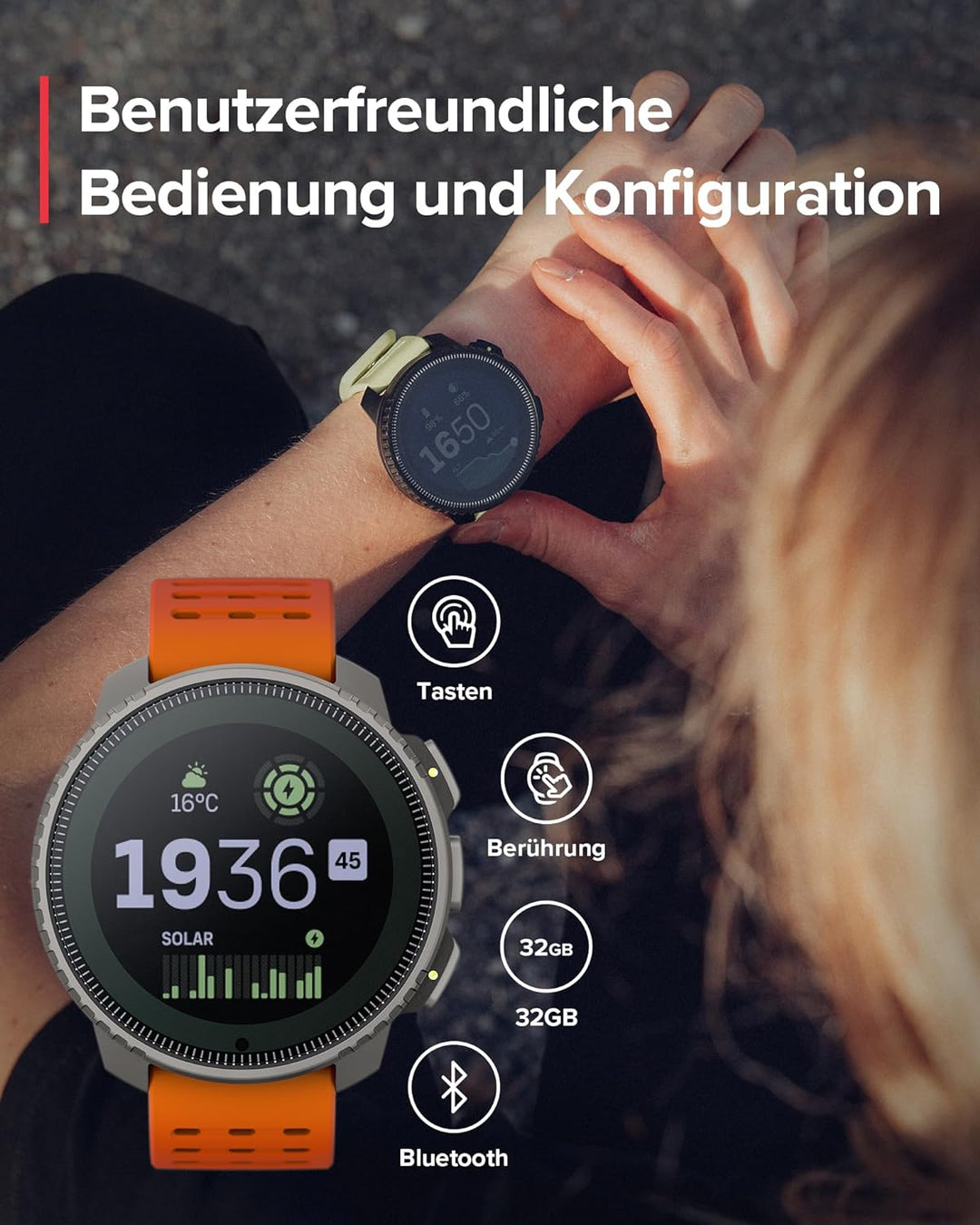 SUUNTO Vertical Abenteuer Uhr - GPS Smartwatch, Akkulaufzeit bis zu 65 Tagen, Militärgeprüftes Gehäu