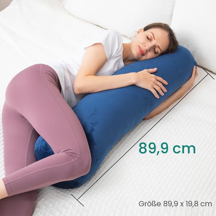 Body Pillow for Adults, Full Body Pilllow for Sleeping, Long Round Cervical Pillow, Bolster Side Sle