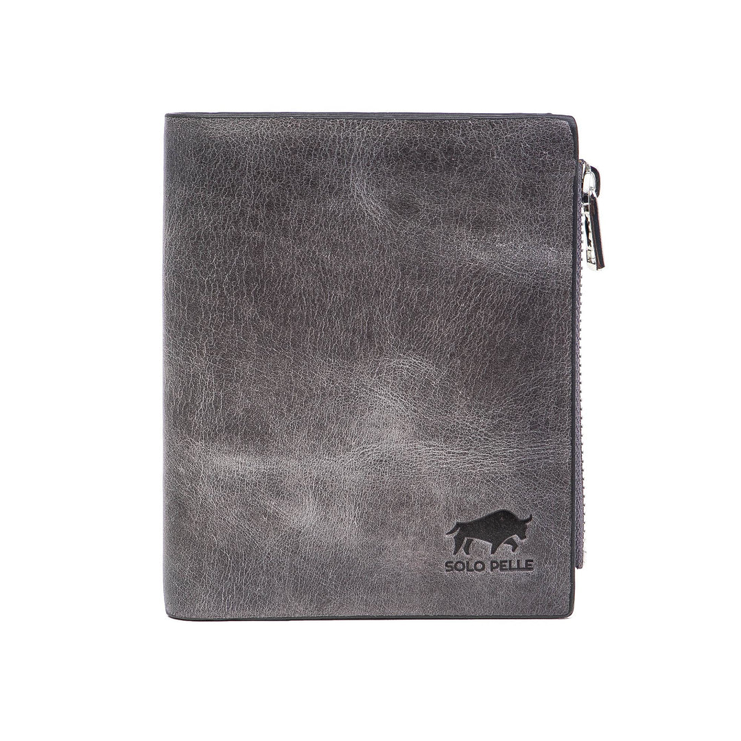 Solo Pelle® Slim Wallet KOMPA mit Münzfach [bis zu 13 Karten] Slimwallet [RFID-Schutz] Kartenetui [L