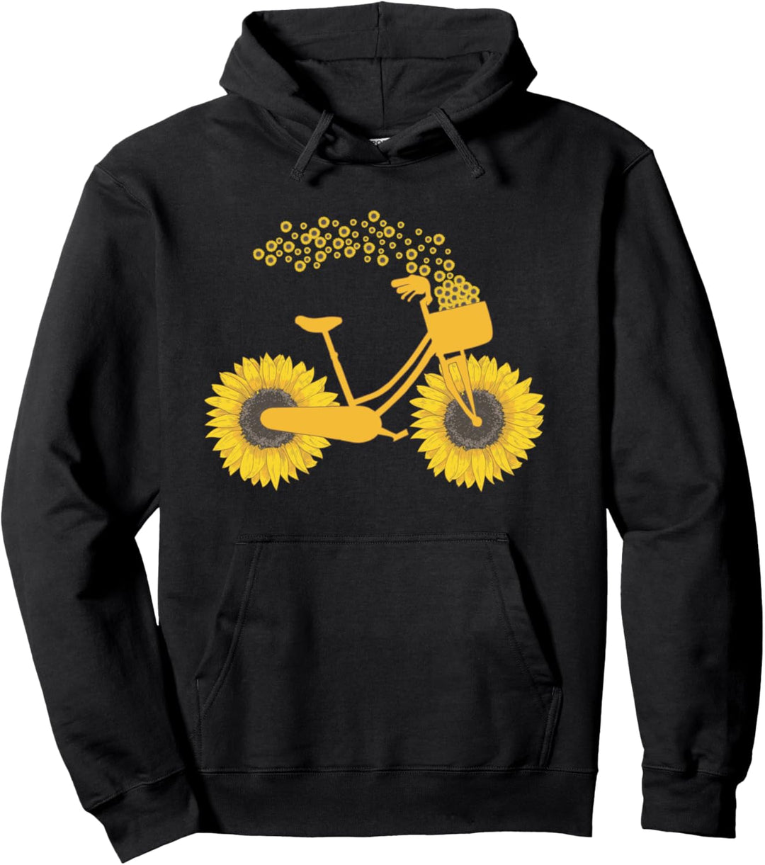 Vintage Fahrrad Sonnenblume Retro Hippie Bike Radfahrer Pullover Hoodie