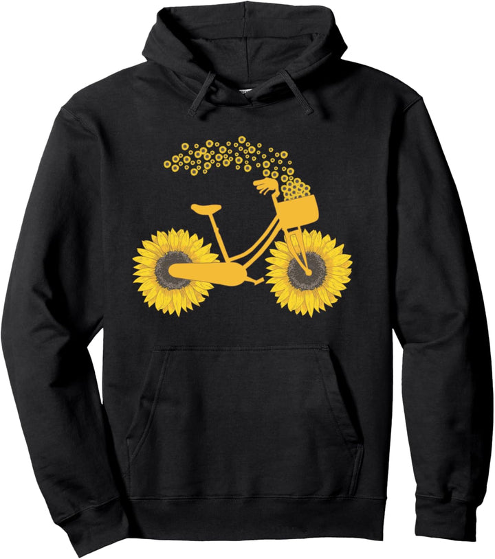 Vintage Fahrrad Sonnenblume Retro Hippie Bike Radfahrer Pullover Hoodie