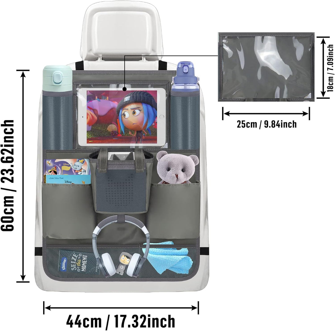 Annmore Auto Sitzschutz Rückseite Organizer mit Tasche für Toniebox Hörfiguren und 10,5 Zoll Ipad, G