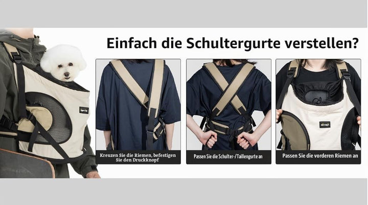 NATUYA Hundetragetasche für kleine Hunde, Haustier-Tragetasche mit gepolsterter Bodenmatte, 2 Reissv