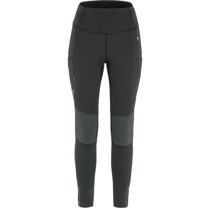 FJALLRAVEN Damen Abisko Värm Trekking Tights W XL Schwarz-eiron Grey, XL Schwarz-eiron Grey