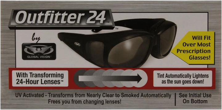 Global Vision Outfitter Motorcycle Glasses (Black Frame/Clear-Smoke Lens)