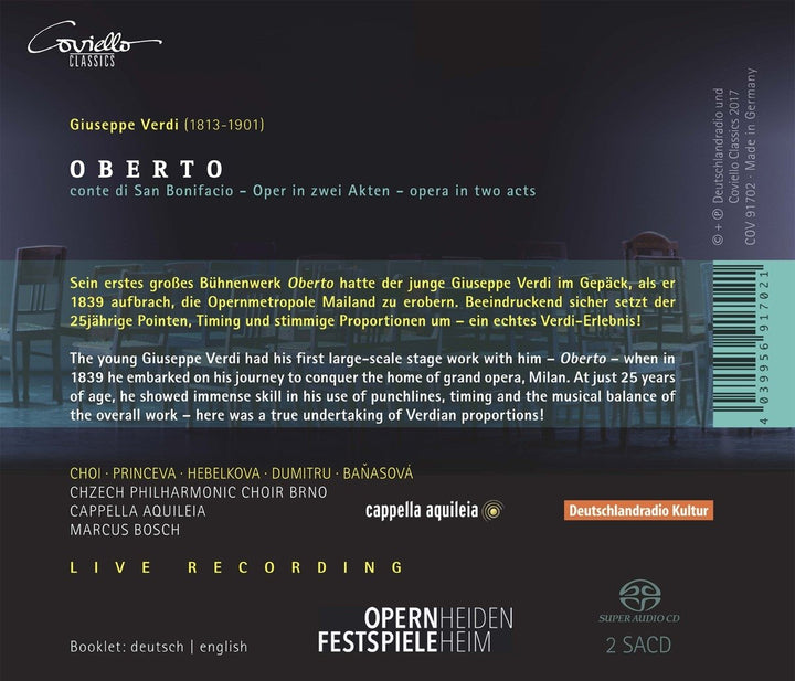 Verdi: Oberto, Audio-CD