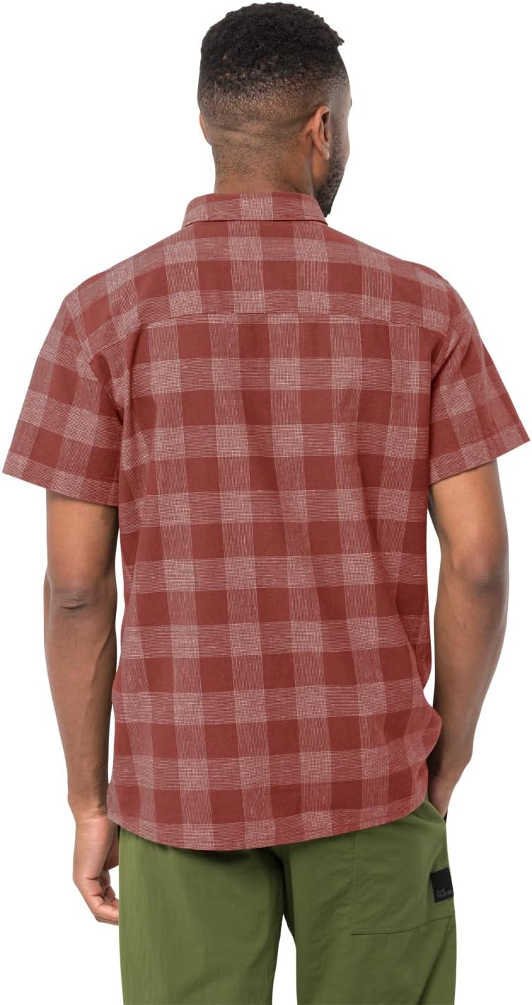 Jack Wolfskin Herren Highlands M Shirt Shortsleeve M Barn Red, M Barn Red