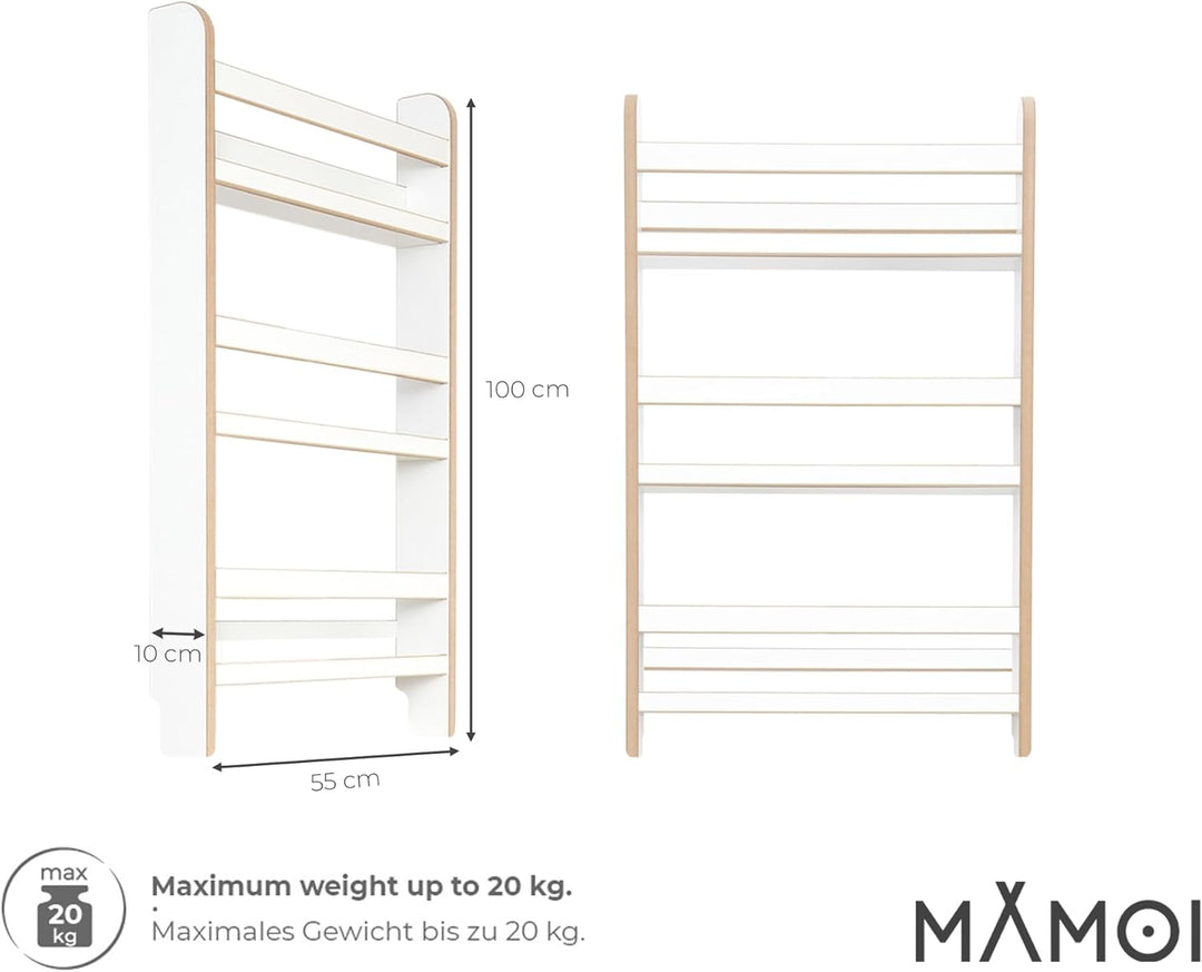 MAMOI® Kinderbücherregal aus Holzwerkstoff – Bücherkiste, Kinderbücherregal, Bücherregal für Kinderz
