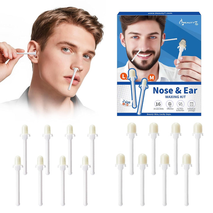 Beauty7 16 gebrauchsfertige Wachsstäbchen Nasen- und Ohrenhaarentfernung Schmerzfrei Nasenwachs Nase
