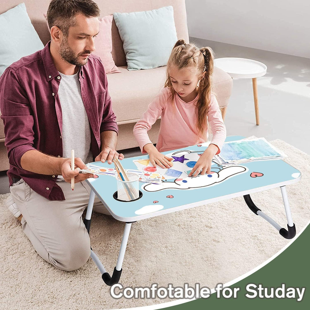 Laptop-Tisch Cartoon-Bilder,Tragbar Laptop Betttablett Tisch mit klappbaren Beinen & Getränkeschlitz