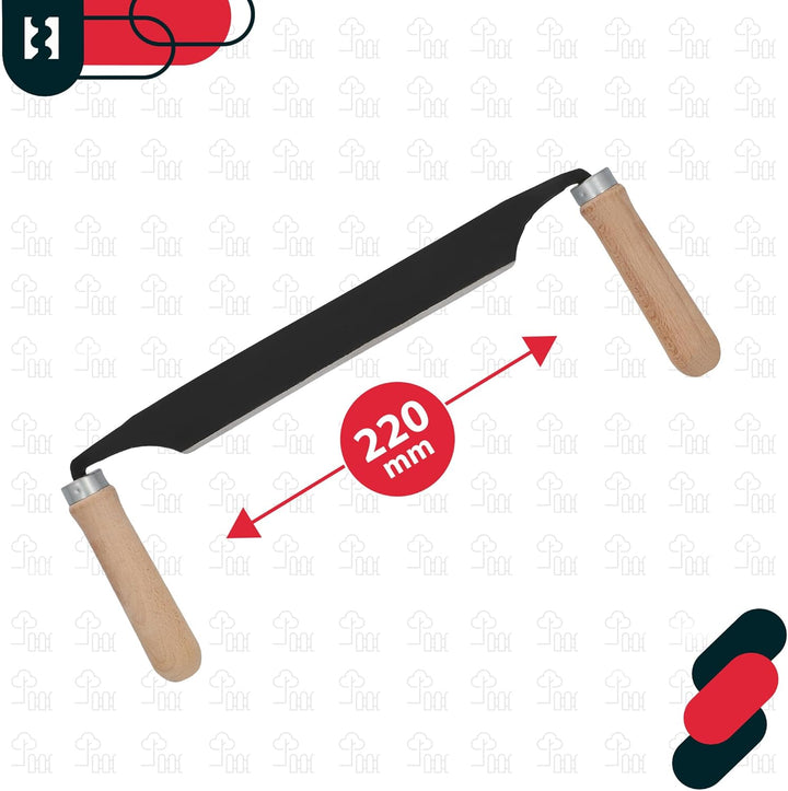 KOTARBAU® Zugmesser für Holz geschmiedet 280 mm Baumschäler Ziehmesser für Holz Rindenschäler Wagner